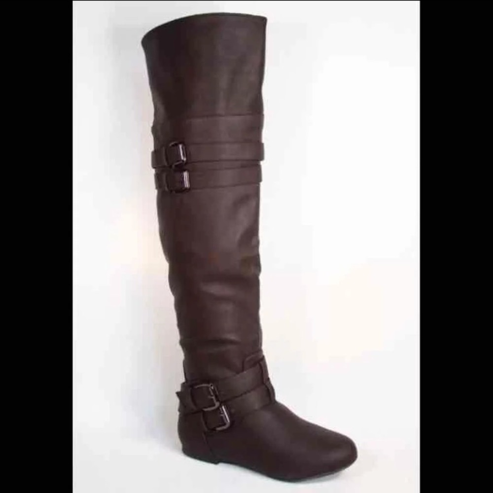 Brown thigh high/knee high boots